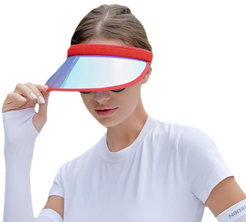 Unisex Retro Sun Visor Hat Headband Cap Golf Tennis Hat Plastic Golf Sports Visor Wide Brim Beach Hat Summer Visors Hats for Womens Mens UV Protection Hat Adjustable Baseball Cap Running Cycling Cap