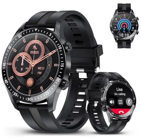 Ruahuaong Montre connectée Homme Femmes,1.3 Montre Connectee Sport Montre Intelligente Homme Smartwatch avec Support NFC pour Android iOS Montre connectée