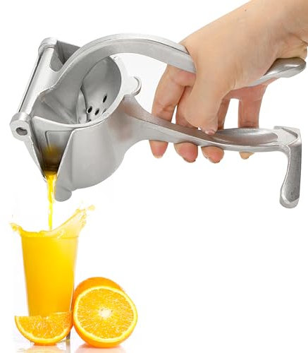 Spremiagrumi da bar, spremiagrumi portatile con filtro per semi, estrattore manuale manuale in lega di alluminio resistente, per agrumi singoli, arancia, melograni, mele, frutta, limone, lime (argento
