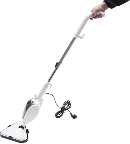 Steam - Limpiador de vapor de 1500 W, dispositivo de mano y mopa de vapor con accesorio deslizante para alfombras, limpiador de vapor eléctrico, dispositivo de mano extraíble, cabezal triangular para