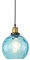 Hertl Luminaire suspendu globe bleu avec abat-jour en verre à grain d'eau Lustre de plafond de ferme moderne Lampe suspendue ronde à tête unique 1 lumière for îlot de cuisine de salle de bain (20 cm)(