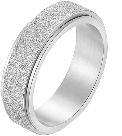 Epinki 6MM Eheringe Vintage, Spinner Matte Band Edelstahlringe für Damen Damen, Edelstahl Edelstahlringe Herren Gothic