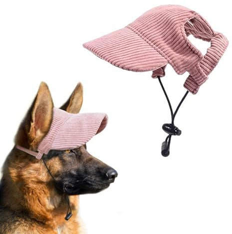 SIVZUMO Casquette de Baseball pour Chien, Avec trous pour oreilles, Chien Été Réglable Sport de Plein Air Protection Contre Le Soleil Chapeau avec des Trous d'oreille (Rose foncé XL)