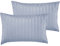 Pure Label 2er Set Mako Satin Damast Streifen Kissenbezüge 40x60 cm aus 100% Baumwolle in hellblau| Traumhaft weiche Deko Kissen passend zu unseren Bettwäsche Sets