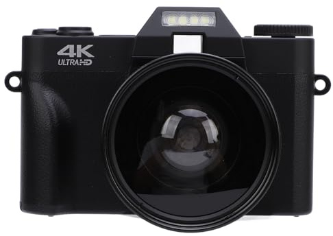 56 MP 4K-Videokamera für Fotografie, 3-Zoll-IPS-Touchscreen, 16-facher Digitalzoom, Unterstützung für Drahtlose WLAN-Übertragung, Realistische Farben und Satte Details, Webcam