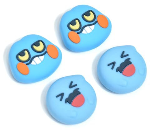 DLseego Copri Levette Analogiche per Switch, 4 Adorabile Morbido Pollice Stick Grip Cover Antiscivolo Joystick Caps Silicone Switch Button Cover,Diavolo Blu