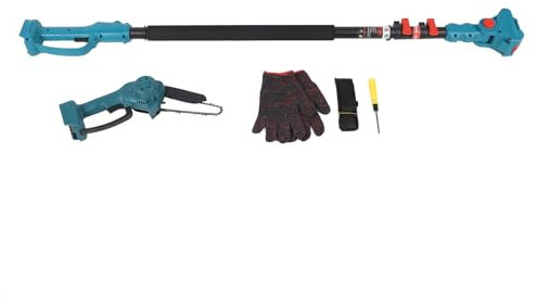 FLEXMAN 21V 7.21Ft Electric Pole Saw, 180° Adjustable Handheld Pruning Shears Mini Chainsaw with Rechargeable Extension Bar, Cordless Electric Pruning Saw for Garden Patio