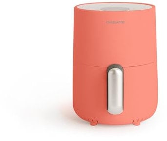 CREATE/FRYER AIR/Freidora de aire sin aceite 1,5L terracota/Cesta antiadherente, selector de temperatura 80-200°, apagado automático, Libre de BPA, Programable, 900W