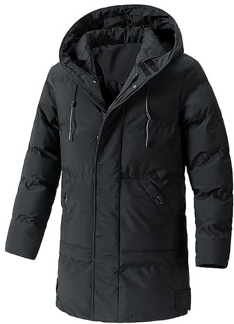 Générique Hommes Veste Militaire Vintage Veste Hiver Chaude Décontracté Coton Coupe-Vent Veste Outdoor Cargo Blouson avec Capuche Manteau Imperméable Homme Manteau Homme Mi Long Capuche