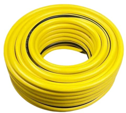 HoseFlo 75m Hose Pipe, Reinforced PVC Garden Hose, Heavy Duty Flexible Outdoor Hosepipe for Garden, Car Washing & Patio Cleaning, Yellow