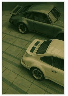 QOTOPGPG Leinwand-Poster, klassisches Porsche-Cars, Grün, Schlafzimmer, Dekoration, Landschaft, Büro, Raumdekoration, Geschenk, 30 x 45 cm