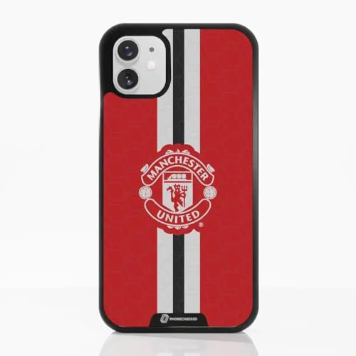 PHONECASES3D - Phone Case compatible with Apple iPhone 11 Manchester United FC Official Protective TPU Black