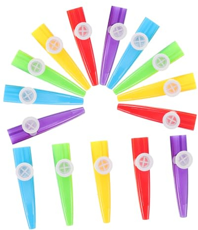 Bunte Kazoo Musikinstrumente aus Kunststoff, 15 Stück