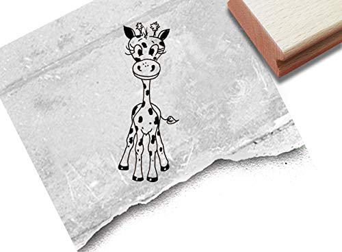 Stempel Tierstempel Baby-Giraffe - Kinderstempel Geschenk für Kinder Kita Kinderzimmer Schule Einschulung Geburtstag Basteln Deko - zAcheR-fineT