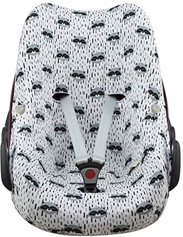 JYOKO Kids Baumwollbezug für Autositz kompatibel mit Pebble Maxi Cosi, Bebe Confort (Raccoon)