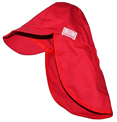 PICKAPOOH Kinder und Erwachsenen Sonnenhut Legionär mit UV-Schutz Bio-Baumwolle, Rot Gr. 50