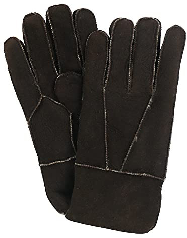 Harrys-Collection Damen Herren Handschuh aus Echtem Lammfell, Farben:dunkelbraun, Handschuhgröße:XXL