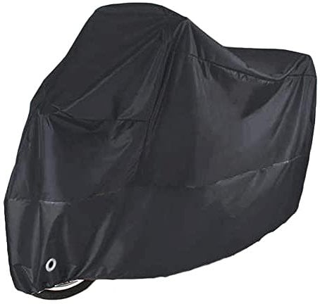 LONGLUOSI Telo Coprimoto e Antivento - Anti-polvere e Antifurto, Con Sacca per Il Trasporto, Colore: Nero,190T Anti UV per Moto Motorino Motociletta - 245 * 105 * 125cm(XXL)