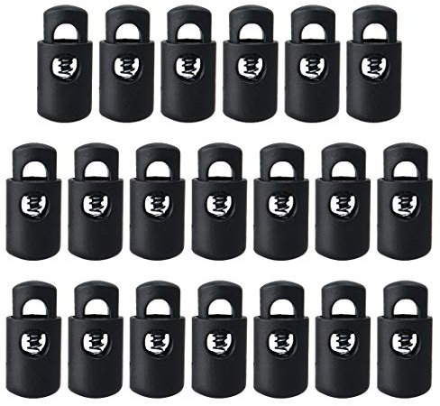 sourcing map Federbandschlösser Endstopper Einlochmontage Knebelverschluss Seilendklemmen Zurrgurte Schwarz 20 Stück