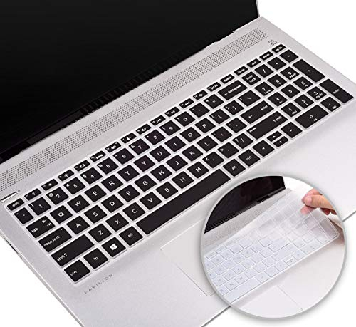 iKammo 2 Pack Keyboard Cover for HP 15.6 Inch Laptops, Black, Silicone, Compatible with HP Envy x360 15.6, HP Pavilion 15, HP ENVY 17 and More