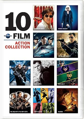 10 Film Action Collection: American Made / Atomic Blonde / Battleship / The Bourne Identity / Doom / Green Zone / Kick-Ass 2 / The Man with the Iron Fists / Smokin' Aces / Wanted