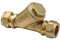 Brass Compression 15mm 22mm Inline Y Strainer with Stainless Steel Mesh Debris Filter (15mm)