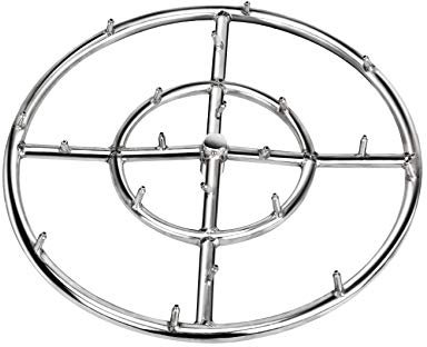 Stanbroil 30,5 cm hochflammiger runder Jetbrennerring für Erd- oder Propangas-Feuerstelle, Edelstahl der Serie 304, Doppelring