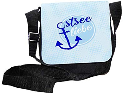 Fördeblau Maritime Umhängetasche Ostsee Liebe – Vielseitige Schultertasche für Damen - Klein und kompakt