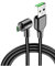 Ultra-Fast Charger Cable 1 m Micro USB 90° for Solo3 Beats Wireless Headphones Android Smartphone Very Fast Charge 3A (Black)