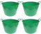 Pack de 4 capazos de plástico Flexible, de Color Verde, de 58 x 33,5 cm con Capacidad de 65 litros, con Asas, Ideal para Trabajo de Vendimia, Agricultura…Cubo de plástico(4uds/ 65 litros Verde)