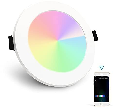 BENEXMART Apple Homekit Smart LED Downlight 2.5 3.5 4 6 Zoll Runde Deckenleuchte RGBCW Dimmbarer Spotlight Siri Alexa Google Home (6 Zoll-15W)
