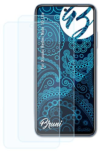 Bruni Schutzfolie kompatibel mit Xiaomi Redmi Note 10 Lite Folie, glasklare Displayschutzfolie (2X)