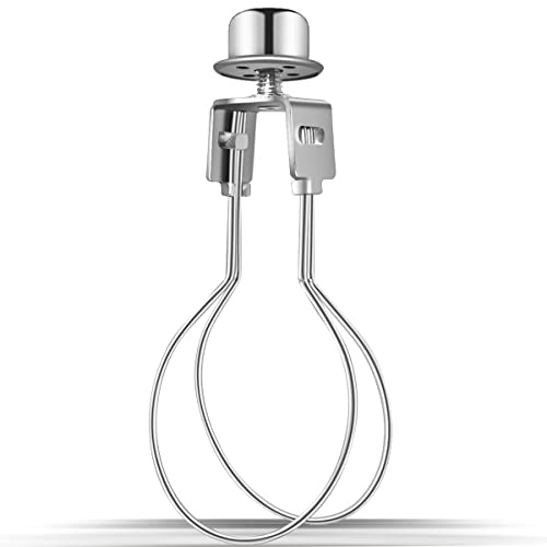 Lampenschirmadapter zum Anklippen, für Lampenschirme, Glühbirnen-Clip-Adapter inklusive Endstück, Lampenschirm-Halterung für Clip-On-Leuchtmittel (1 Stück, silberfarben)