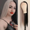 Towarm Halbgraue, halb schwarze Perücke – lange, gerade synthetische Lace-Front-Perücke, vorgezupfter natürlicher Haaransatz mit Babyhaar für Frauen, Cosplay, tägliches Tragen