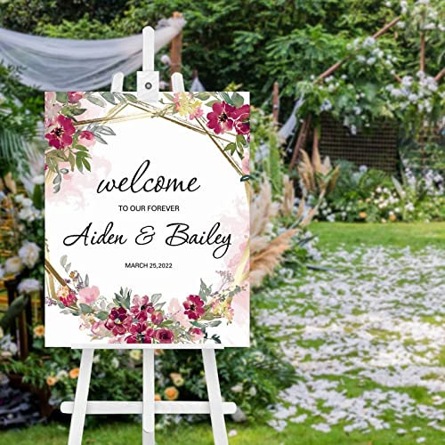 Benvenuto al nostro segno di benvenuto in legno segno di benvenuto al nostro matrimonio personalizzato Benvenuto al matrimonio del segno di ingresso personalizzato per gli ospiti di nozze 50 x 40 cm