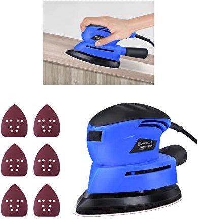 Electric Orbital Sander, Applicable Paper Size: 125 mm, 8 Holes Orbital Sander with Speed ​​Control for Wood, Plaster and Metal, 190W, 12.5cm Sanding Disc, 2.8mm Orbit Diameter, Random Orbital Sander