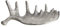 Beliani Dekoschale Aluminium in Elchgeweihform Silber 35 cm Tischdeko Modern Carthage