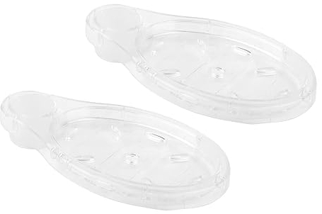 Beufee 2Pcs Portasapone per Asta Doccia, Clip On Portasapone da Bagno Riutilizzabile Trasparente Porta Sapone Porta Sapone Doccia Rail Slide Sapone Piatti