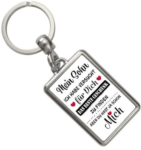 speecheese Mein Sohn - das beste Geschenk für dich bin ich Schlüsselanhänger ein schöner Schlüsselring als besondere Geschenkidee für ein Familienmitglied die von Herzen kommt