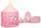vidaXL Spielzelt für Kinder Bällebad Kinderzelt Babyzelt Spielhaus Zelt mit Tunnel Tragetasche 3-in-1 Design für Indoor Outdoor Rosa 301x120x128cm