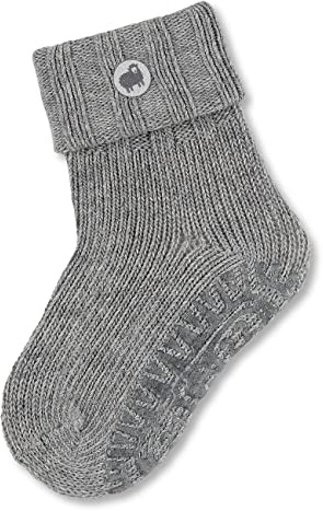 Sterntaler Fli Fli Wolle - Unisex Fliesen Flitzer mit Umschlag - Stoppersocken mit Wolle - hautsympathische Socken - Baby und Kinder Strümpfe mit Anti-Rutsch-Sohle
