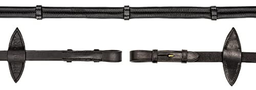 BRIDLERY Zügel Ultra-Soft Beschläge Gold, Nähte Standard, Farbe Schwarz, Größe Warmblut/Vollblut