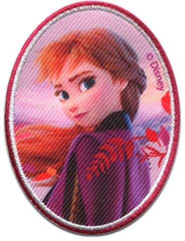 Comercial Mercera Disney © Frozen 2 Die Eiskönigin 2 Anna Oval - Aufnäher, Bügelbild, Aufbügler, Applikationen, Patches, Flicken, Größe: 5,2 x 7,2 cm