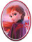 Comercial Mercera Disney © Frozen 2 Die Eiskönigin 2 Anna Oval - Aufnäher, Bügelbild, Aufbügler, Applikationen, Patches, Flicken, Größe: 5,2 x 7,2 cm