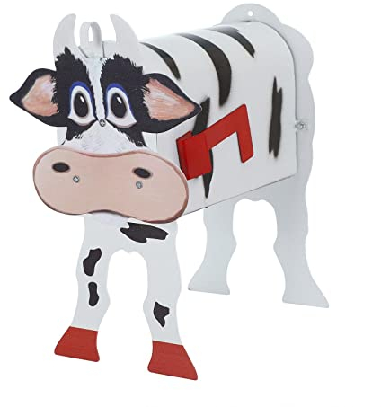 QUINTRA Einzigartiger Kuh-Briefkasten, niedlicher Tier-Briefkasten, Gartendekoration, kreative Persönlichkeitsdekoration Wellnessoase Bienen (White, One Size)