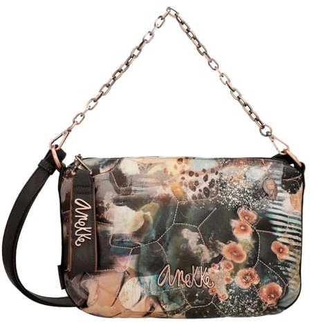 Anekke - Umhängetasche für Damen - Umhängetasche aus Kunstleder für Damen mit metallischem Handgriff, verstellbarem Riemen und Shōen-Reißverschluss - Accessoires und Accessoires für Damen - Maße 26 x