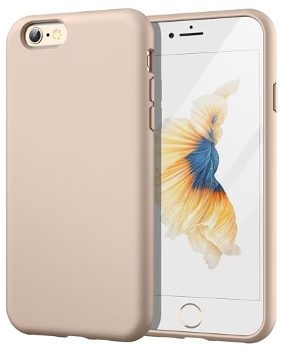 JETech Silicone Case for iPhone 6s/6 4.7 Inch, Silky-Soft Touch Full-Body Protective Case, Shockproof Cover with Microfiber Lining (Gold)