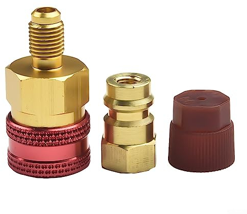 Emiif A/C R1234YF Schnellkupplungs-Anschluss-Adapter Gas-Nachfüll-Kit Hoch/Niedrig Verteiler AC Gauge Auto Set Ersatz für A/C Manifold Gauge Set 7,1 x 1,5 cm