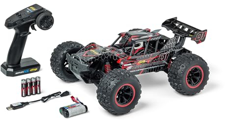 Carson 500404255 1:10 XS Offroad Fighter Cage 100% RTR rot - Ferngesteuertes Auto, RC Buggy, inkl. Batterien und Fernsteuerung, Offroad Buggy