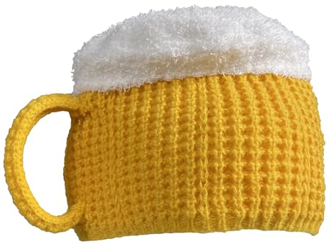 Youany Bier Strickmütze, Lustige Strickmütze, Bierglas Strickmütze Bierglas Mütze Warme Wintermütze, Beanie Mütze Damen Herren Für Karneval,